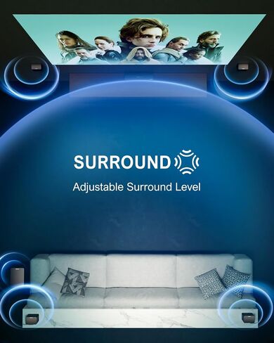 ULTIMEA 7.1ch Sound Bar, Virtual Surround Sound System for TV, App Control, 4 Wired Surround Speakers, Soundbar for Smart TV with Subwoofer Wireless, Home Theater Sound System, Poseidon D70 2024 in Saudi Arabia