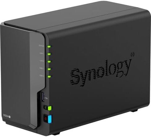 Synology DS224 2-Bay Diskstation NAS، Intel Celeron J4125 4-Core 2.0 جيجا هرتز، 8 جيجا بايت DDR4 رام، 8 تيرابايت تخزين، 2xRJ-45 1 جيجابت LAN-Port، 2 x 3.5/2.5 بوصة SATA HDD/SSD Drive Bays in Kuwait
