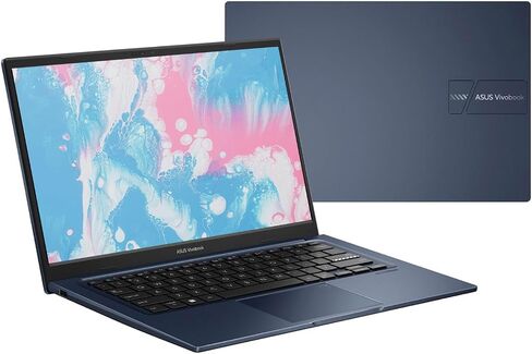 كمبيوتر محمول ASUS Vivobook، شاشة FHD مقاس 14 بوصة، i3-1215U، ذاكرة الوصول العشوائي 16 جيجابايت، 512 جيجابايت SSD، Wi-Fi 6، HDMI، كاميرا ويب، لوحة اللمس، Windows 11 Home، أزرق in Saudi Arabia
