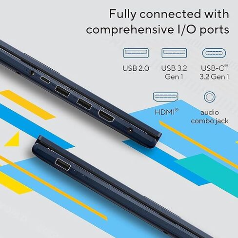 كمبيوتر محمول ASUS Vivobook، شاشة FHD مقاس 14 بوصة، i3-1215U، ذاكرة الوصول العشوائي 16 جيجابايت، 512 جيجابايت SSD، Wi-Fi 6، HDMI، كاميرا ويب، لوحة اللمس، Windows 11 Home، أزرق in Saudi Arabia