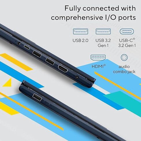 كمبيوتر محمول ASUS Vivobook، شاشة FHD مقاس 14 بوصة، i3-1215U، ذاكرة الوصول العشوائي 16 جيجابايت، 512 جيجابايت SSD، Wi-Fi 6، HDMI، كاميرا ويب، لوحة اللمس، Windows 11 Home، أزرق in Saudi Arabia