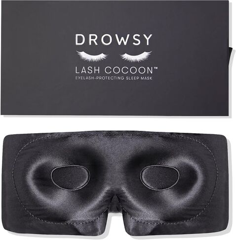 قناع النوم الحريري لحماية الرموش من DROWSY للرموش الطبيعية وملحقاتها. أكواب عميقة للعين، ضغط صفر، تعتيم كامل، ملفوف بالكامل (الورد الدمشقي) in Kuwait