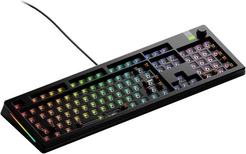 Glorious Gaming - مجموعة لوحة مفاتيح مخصصة GMMK 3 PRO Barebones مع مقبض، هيكل من الألومنيوم المعياري ونظام الحشيات، لوحة مفاتيح قابلة للتبديل بنسبة 100%، إسفنج مخفف للصوت، لوحة مفاتيح من الألومنيوم ANSI (أسود) in Saudi Arabia