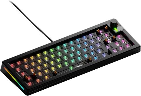 Glorious Gaming - مجموعة لوحة مفاتيح مخصصة GMMK 3 PRO Barebones مع مقبض، هيكل من الألومنيوم المعياري ونظام الحشيات، لوحة مفاتيح قابلة للتبديل بنسبة 100%، إسفنج مخفف للصوت، لوحة مفاتيح من الألومنيوم ANSI (أسود) in Saudi Arabia