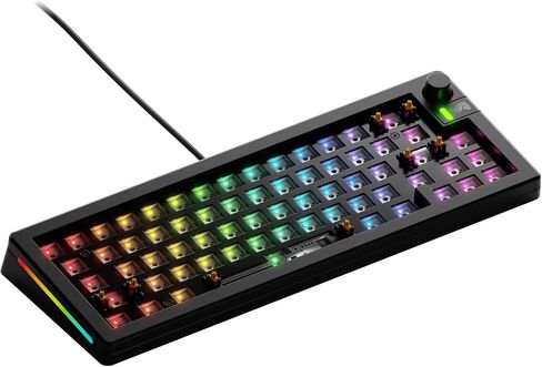 Glorious Gaming - مجموعة لوحة مفاتيح مخصصة GMMK 3 PRO Barebones مع مقبض، هيكل من الألومنيوم المعياري ونظام الحشيات، لوحة مفاتيح قابلة للتبديل بنسبة 100%، إسفنج مخفف للصوت، لوحة مفاتيح من الألومنيوم ANSI (أسود) in Kuwait
