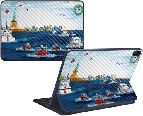 MightySkins Carbon Fiber Skin for Apple iPad Pro Smart Keyboard 11" (2018) - Standing Watch - Protective, Durable Textured Carbon Fiber Finish - Easy to Apply, Remove - Made in The USA in Saudi Arabia