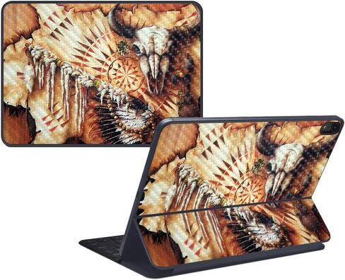 MightySkins Carbon Fiber Skin for Apple iPad Pro Smart Keyboard 11" (2018) - Standing Watch - Protective, Durable Textured Carbon Fiber Finish - Easy to Apply, Remove - Made in The USA in Saudi Arabia