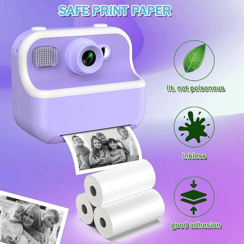 Camera for Kids Instant Print Photo - Digital Selfie Cameras for Girls - Toddler Printing Photos - Christmas Birthday Gifts for Ages 10-12 8-12 Year Old Pink in Saudi Arabia