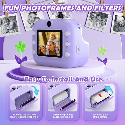 Camera for Kids Instant Print Photo - Digital Selfie Cameras for Girls - Toddler Printing Photos - Christmas Birthday Gifts for Ages 10-12 8-12 Year Old Pink in Saudi Arabia