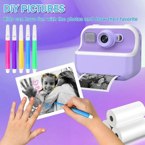 Camera for Kids Instant Print Photo - Digital Selfie Cameras for Girls - Toddler Printing Photos - Christmas Birthday Gifts for Ages 10-12 8-12 Year Old Pink in Saudi Arabia