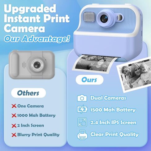 Camera for Kids Instant Print Photo - Digital Selfie Cameras for Girls - Toddler Printing Photos - Christmas Birthday Gifts for Ages 10-12 8-12 Year Old Pink in Saudi Arabia