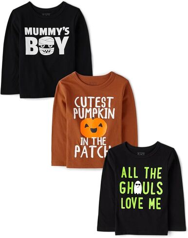 The Children's Place Baby Boys' and Toddler All Holidays Long Sleeve Graphic T-Shirts,multipacks in Saudi Arabia