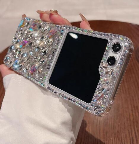 جراب Moto Razr 2024 بتصميم بلينغ جليتر جرلي، جراب هاتف Motorola Razr 2024 لطيف مصنوع يدويًا من حجر الراين المجسم المتلألئ، غطاء نحيف ناعم وشفاف من مادة TPU الماسية لـ Razr 2024 للفتيات والنساء in Kuwait