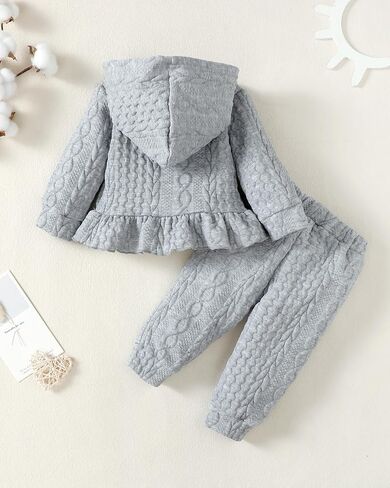 Renotemy Baby Girl Clothes Cute Fall Winter Toddler Girls Outfits 3M-3T | Newborn Baby Girl Winter Clothes,Fall Winter Long Sleeve Button Sweatsuit ,Infant Toddler Girls Sweatshirts Sets in Saudi Arabia