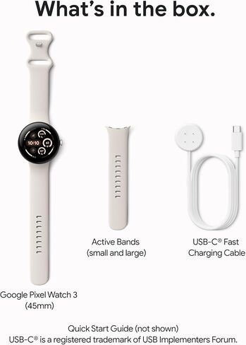 Google Pixel Watch 3 (45mm) 2024 Model - Android Smartwatch, Heart Rate Tracking, Fitbit Advanced Running, Fitness Insights, 24-Hour Battery - Matte Hazel Aluminum Case - Hazel Band - Wi-Fi in Kuwait