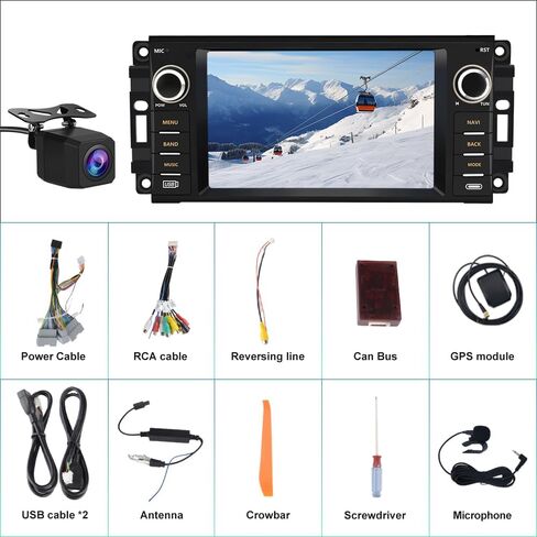 ستيريو سيارة AWESAFE Android لسيارة Jeep Wrangler Radio Chrysler Dodge Ram 1500 مع Carplay اللاسلكي، شاشة لمس 7 بوصة لراديو سيارة Jeep مع WiFi GPS Navigation راديو FM + كاميرا احتياطية in Saudi Arabia