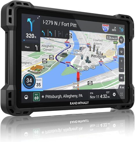 Rand McNally TND 1050 ملاح شاحنة GPS مقاس 10 بوصة، شاشة سهلة القراءة، توجيه شاحنة مخصص، ملاحة Rand، وواقي قابل للإزالة، أسود in Kuwait