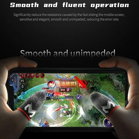 1Pair Black Finger Cover Breathable Game Controller Finger Sleeve for Sweat Proof Non-Scratch for Touch Screen Gaming Thumb Glo Crystal Mud Gaming Accessories(ZS482) in Saudi Arabia