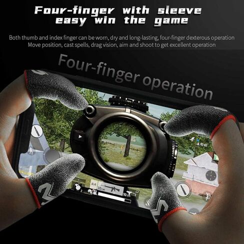 1Pair Black Finger Cover Breathable Game Controller Finger Sleeve for Sweat Proof Non-Scratch for Touch Screen Gaming Thumb Glo Crystal Mud Gaming Accessories(ZS482) in Saudi Arabia