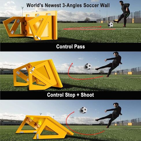 𝙉𝙀𝙒 3-in-1 Soccer Rebounder Board, 3-Angles Bounce Back Rebound Wall, 32 x 12 Inch Foldable Soccer Goal Training Equipment, Soccer Shooting Practice Trainer Gift for Athletes & Goalkeeper in Saudi Arabia