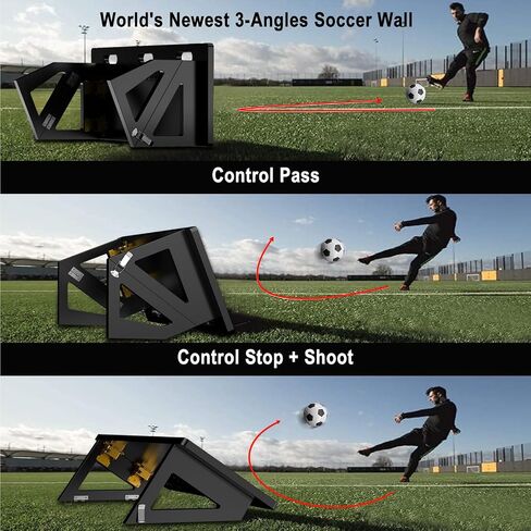 𝙉𝙀𝙒 3-in-1 Soccer Rebounder Board, 3-Angles Bounce Back Rebound Wall, 32 x 12 Inch Foldable Soccer Goal Training Equipment, Soccer Shooting Practice Trainer Gift for Athletes & Goalkeeper in Saudi Arabia