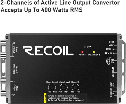 Recoil PLO2 محول إخراج خط ثنائي القناة مع تقنية تعزيز الجهير مع مقبض جهير عن بعد وفولتميتر in Kuwait