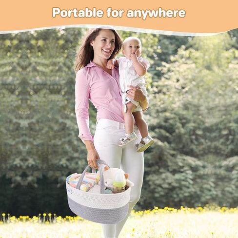 منظم حفاضات فيلورن، علبة حفاضات أطفال ممتدة مقاس 15 بوصة مع فواصل، علبة حفاضات للسيارة، علبة حفاضات لتغيير الطاولة، منظم علبة حفاضات من اللباد مع مقبض، هدايا استحمام الطفل in Kuwait