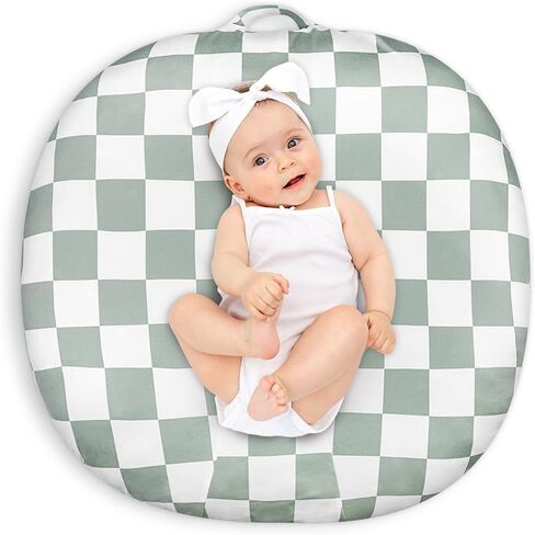 Newborn Lounger Cover Removable Cover Ultra Soft Comfortable Lounger Slipcover Removable Cover for Infant Lounger Pillow, Light Brown Checkerboard (Lounger Pillow Not Included) in Saudi Arabia