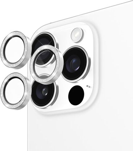 Case-Mate Camera Lens Protector with Aluminum Twinkle Rings for iPhone 16 Pro Max/iPhone 16 Pro - Double Tempered Glass, Anti-Scratch - Ultra HD View with Night Shooting, Case Friendly, Easy Install in Saudi Arabia