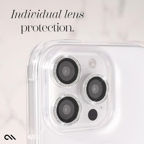 Case-Mate Camera Lens Protector with Aluminum Twinkle Rings for iPhone 16 Pro Max/iPhone 16 Pro - Double Tempered Glass, Anti-Scratch - Ultra HD View with Night Shooting, Case Friendly, Easy Install in Saudi Arabia