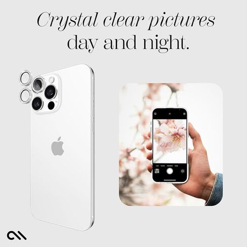 Case-Mate Camera Lens Protector with Aluminum Twinkle Rings for iPhone 16 Pro Max/iPhone 16 Pro - Double Tempered Glass, Anti-Scratch - Ultra HD View with Night Shooting, Case Friendly, Easy Install in Saudi Arabia