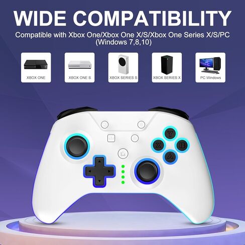 وحدة تحكم Xbox One، وحدة تحكم Xbox اللاسلكية مع ضوء RGB LED، وحدة تحكم Xbox One اللاسلكية لأجهزة Xbox One، Xbox Series X/S، Xbox One X/S، لوحة التحكم عن بعد مع محول لاسلكي 2.4 جيجا، ومقبس صوت 3.5 ملم in Kuwait