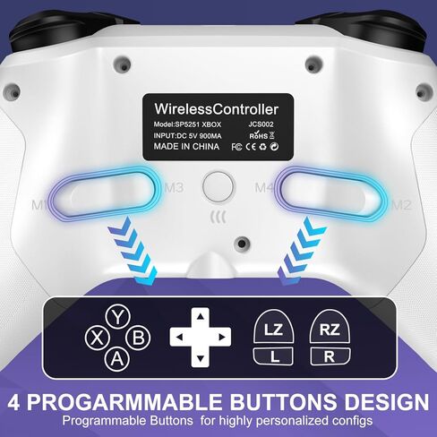 وحدة تحكم Xbox One، وحدة تحكم Xbox اللاسلكية مع ضوء RGB LED، وحدة تحكم Xbox One اللاسلكية لأجهزة Xbox One، Xbox Series X/S، Xbox One X/S، لوحة التحكم عن بعد مع محول لاسلكي 2.4 جيجا، ومقبس صوت 3.5 ملم in Kuwait