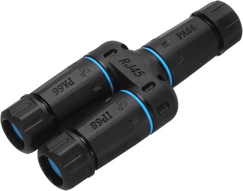 MECCANIXITY Waterproof RJ45 Coupler, Female to Female 1 in 2 Out Splitter Waterproof IP68 Ethernet Outdoor LAN Cable Connector for Cat5/Cat5e/Cat6/Cat7/Cat8 in Saudi Arabia