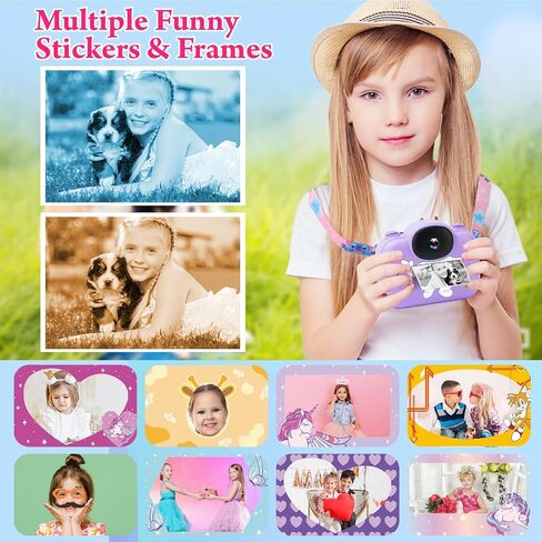 Kids Camera Instant Print, 3.5'' Kids Digital Camera Instant with 1080P HD Photos & Videos, Christmas Birthday Gifts for Girls Boys Age 3-12 (Purple) in Saudi Arabia