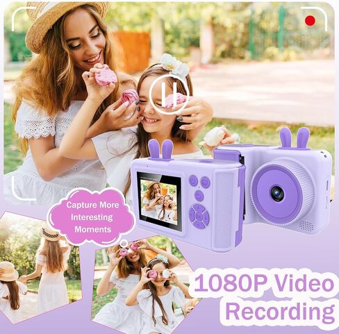 Kids Camera Instant Print,1080P Instant Camera Toddler Camera for Kids that Print Photos, Christmas Birthday Gifts for Girls, Digital Camera Toy for 3 4 5 6 7 8 9 10 Year Old Boys SD Card (Purple) in Saudi Arabia