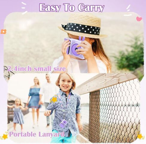 Kids Camera Instant Print,1080P Instant Camera Toddler Camera for Kids that Print Photos, Christmas Birthday Gifts for Girls, Digital Camera Toy for 3 4 5 6 7 8 9 10 Year Old Boys SD Card (Purple) in Saudi Arabia