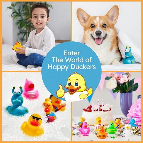 Rubber Ducks - 30 Piece Bulk Pack for Bath, Pool, Party, Cruise, Jeep Ducking, Decoration & More - Small Assorted Funny Toy Duckies with Gift Box in Kuwait