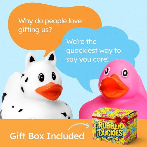 Rubber Ducks - 30 Piece Bulk Pack for Bath, Pool, Party, Cruise, Jeep Ducking, Decoration & More - Small Assorted Funny Toy Duckies with Gift Box in Kuwait