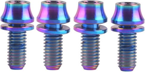 M5x12mm Titanium Bolts with Washers for Bicycle Water Bottle Cage Hex Ti Screws, Quantity 4Pcs (Blue) in Saudi Arabia
