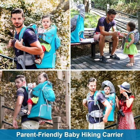 Baby Backpack Carrier, Safe Toddler Hiking Backpack Carrier Camping Child Carriers with Rain Cover Child Kid Sun Shade Large Storage Insulated Pocket, Adjustable Padded Child Seat in Saudi Arabia