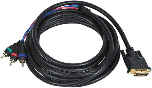 كابل فيديو Monoprice بطول 12 قدم DVI-I إلى 3 RCA (DVI-I - 3-RCA) in Saudi Arabia