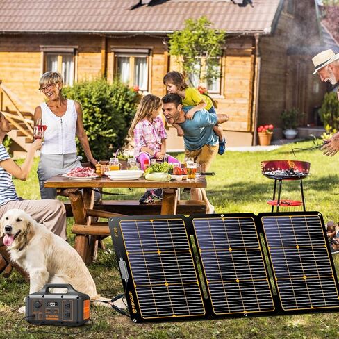 FlexSolar 60W Portable Solar Panel with QC3.0 USB-A/PD USB-C/DC Outputs IP67 Waterproof High Efficiency Monocrystalline Portable Charger for Power Station Generator Cellphone Tablet Battery RV Trip in Saudi Arabia