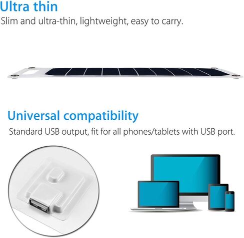 Lixada 10 واط 5 فولت لوحة طاقة شمسية شاحن USB ميناء المحمولة عالية الطاقة ورقة على شكل سيليكون أحادي البلورية للتخييم هاتف محمول in Saudi Arabia
