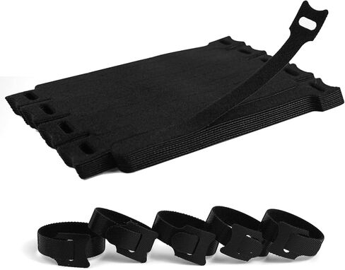 90 PCS 6 Inches Reusable Cable Ties, Adjustable Cord Straps, Cable Organizer, Cord Wrap and Hook Loop Cords Management - Black in Saudi Arabia