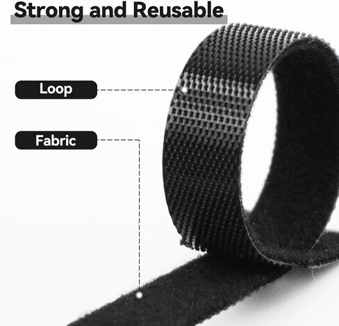 90 PCS 6 Inches Reusable Cable Ties, Adjustable Cord Straps, Cable Organizer, Cord Wrap and Hook Loop Cords Management - Black in Saudi Arabia