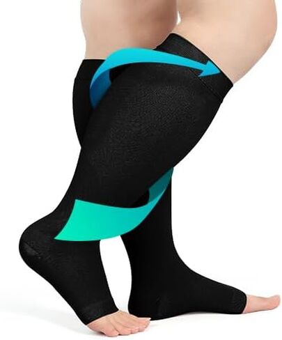 حزام دعم الأمومة من FITTOO مقاس 7X-Large 20-30mmHg جوارب ضغط متدرجة مفتوحة عند الأصابع in Kuwait