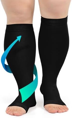 حزام دعم الأمومة من FITTOO مقاس 7X-Large 20-30mmHg جوارب ضغط متدرجة مفتوحة عند الأصابع in Kuwait