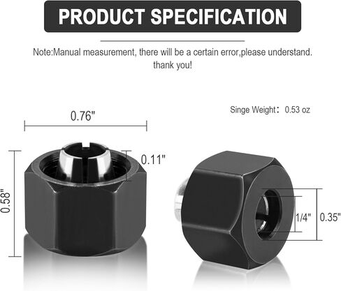 2610008122 كوليت جهاز التوجيه ذاتي التحرير 1/4 بوصة لبوش PR20EVS، قطع بديلة تناسب جهاز التوجيه بوش كولت، ملحقات جهاز التوجيه كوليت تشاك لجهاز التوجيه، مجموعة كوليت جهاز التوجيه (2 حزمة) in Kuwait