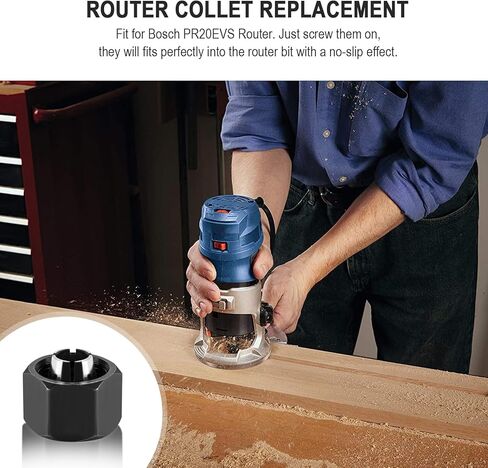 2610008122 كوليت جهاز التوجيه ذاتي التحرير 1/4 بوصة لبوش PR20EVS، قطع بديلة تناسب جهاز التوجيه بوش كولت، ملحقات جهاز التوجيه كوليت تشاك لجهاز التوجيه، مجموعة كوليت جهاز التوجيه (2 حزمة) in Kuwait